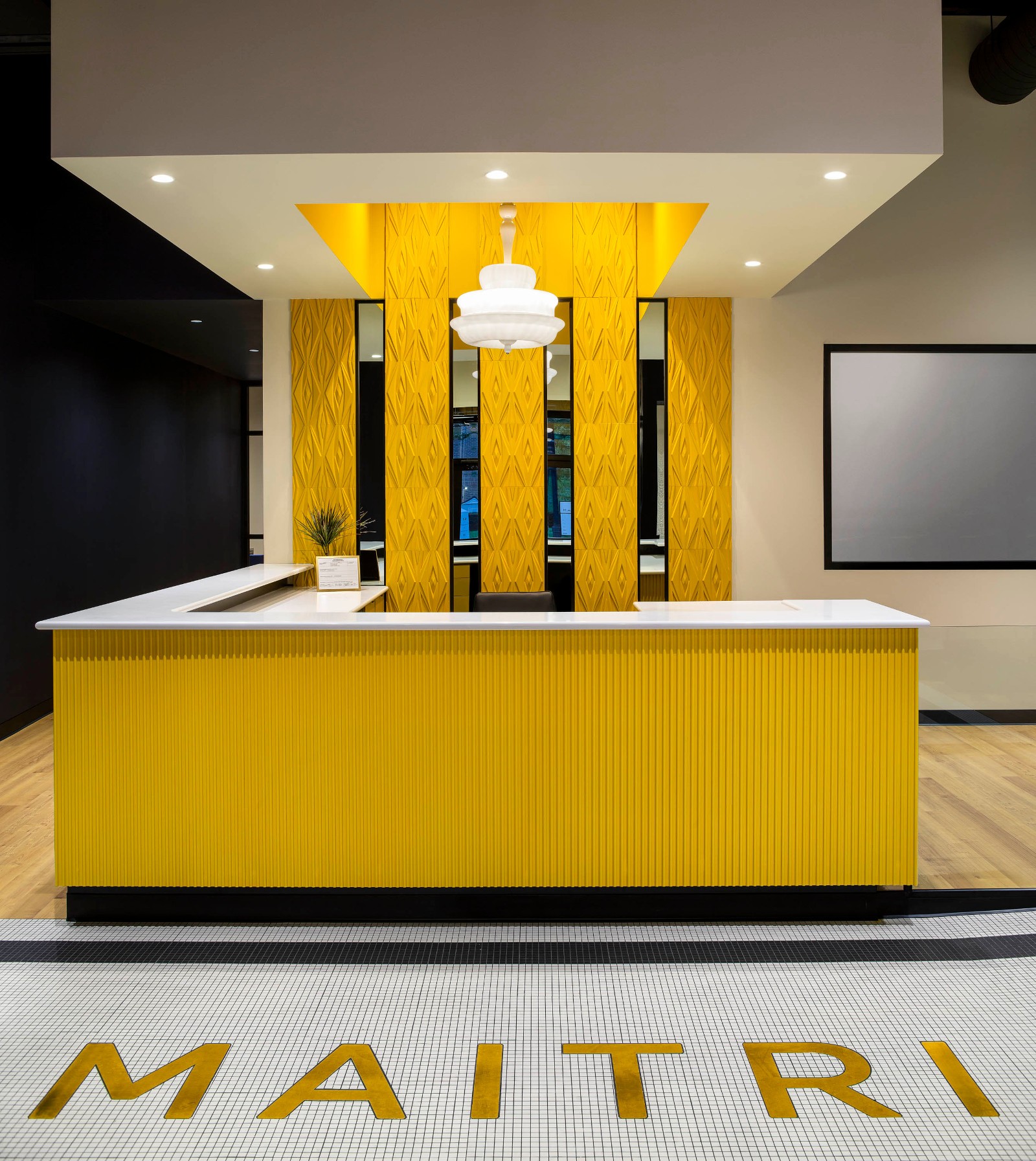 Reception Desk Maitri Megan Stone High Road Design Studio mg Magazine