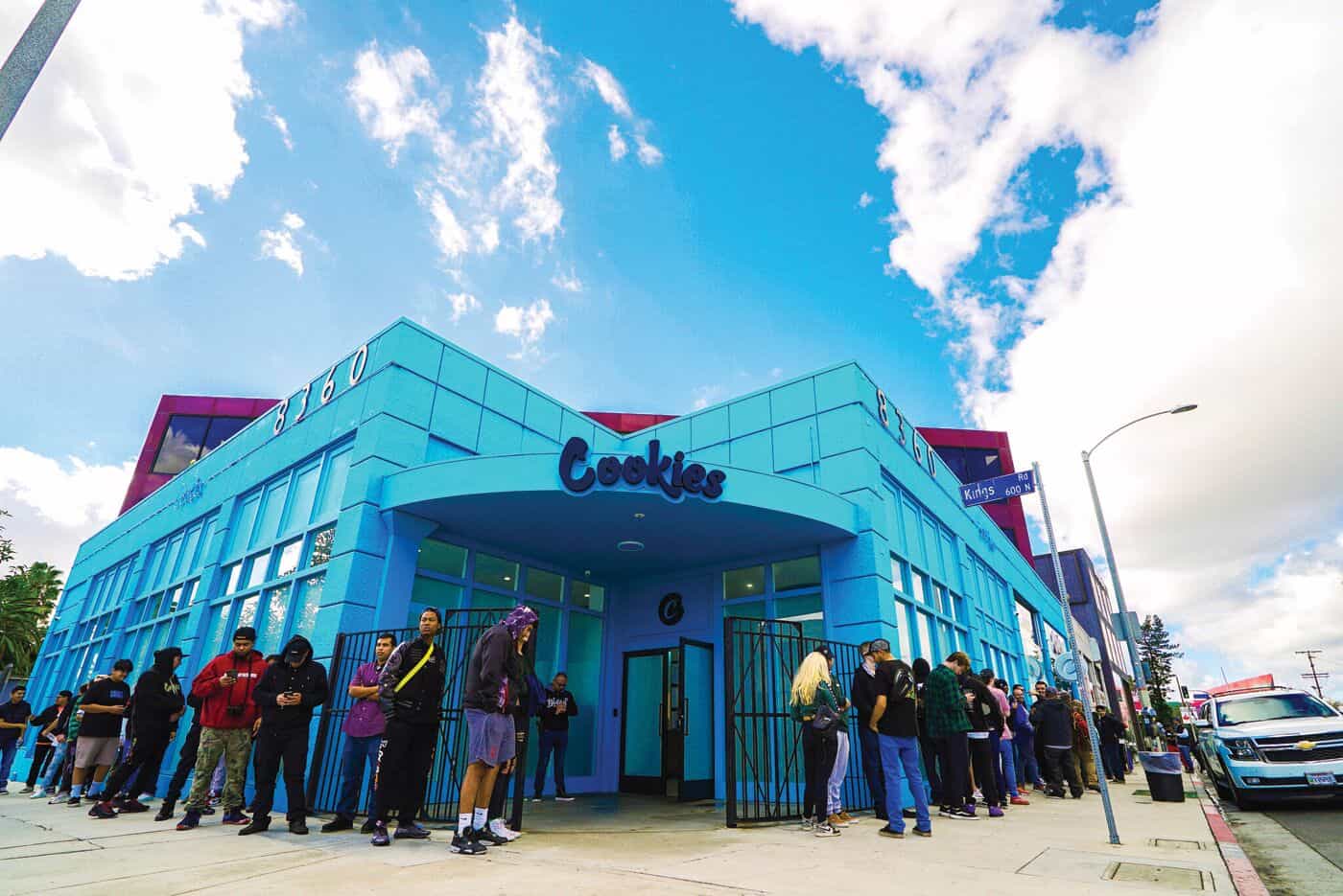 Customers line up outside Cookies on Melrose.