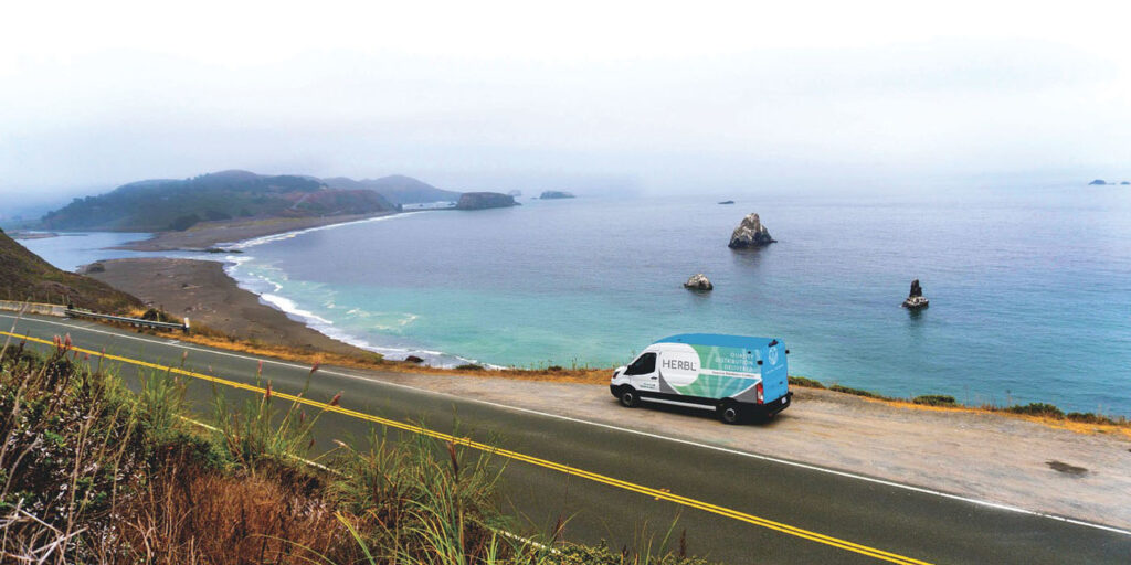 HERBL cannabis delivery van driving brand loyalty