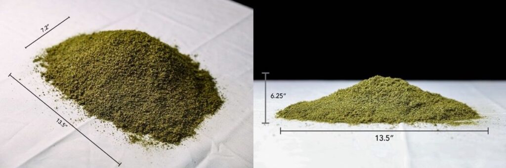 one-half-pound of ground marijuana on white paper